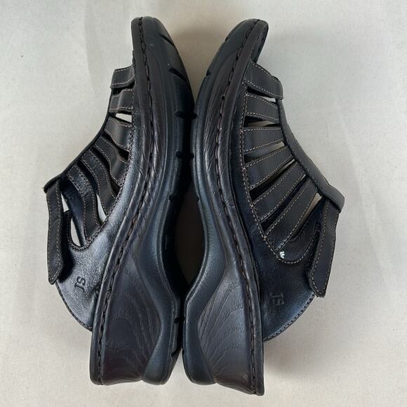 Josef Seibel Black Leather Strap Slip On Mules Hook and Loop Fastener SZ 5-5.5 - Picture 7 of 10